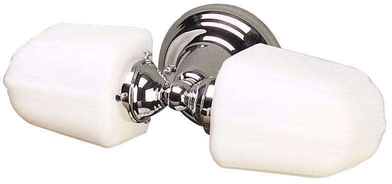 Schoolhouse Burlington 2-Light Nickel Opal Glass Bath Bar