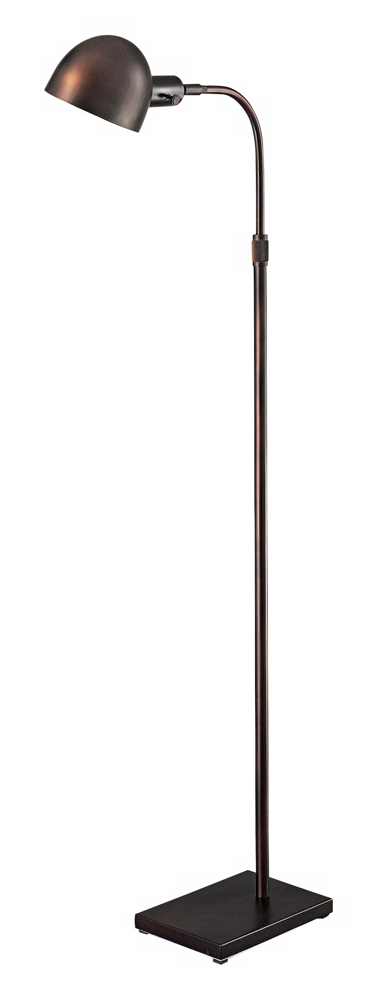 Bronze Finish Pharmacy with Round Shade Floor Lamp