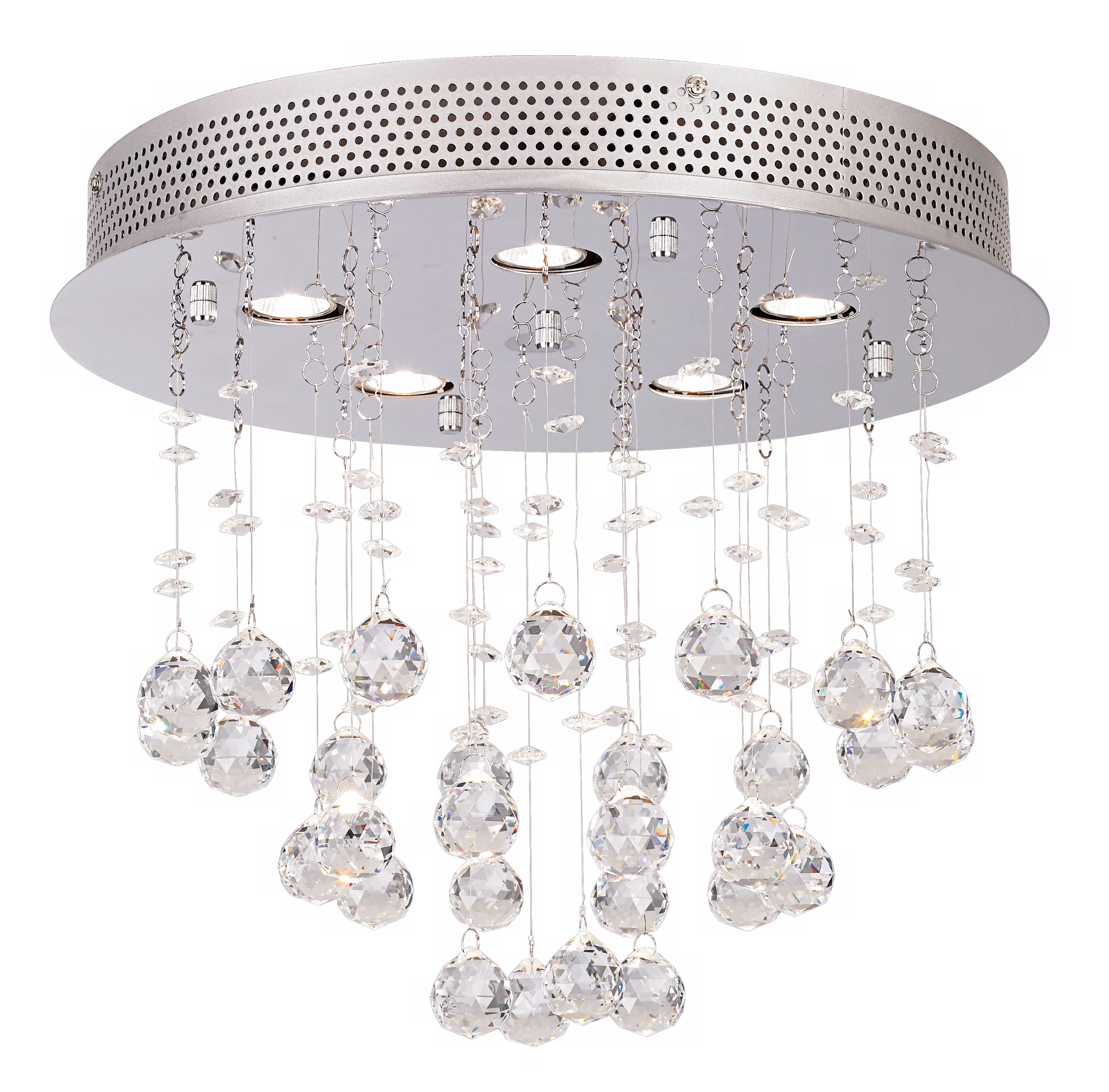 Vienna Full Spectrum Crystal Ball 15" Wide Ceiling Fixture