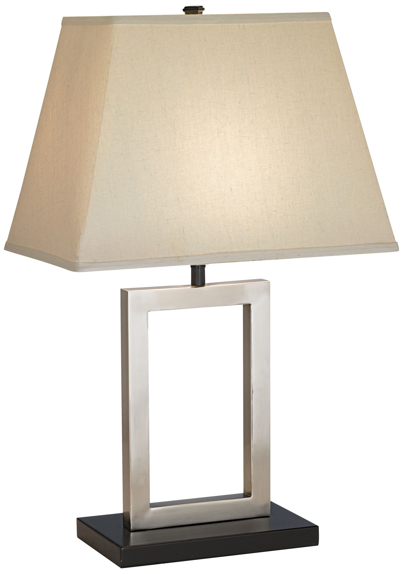 Brushed Steel Open Window Accent Table Lamp