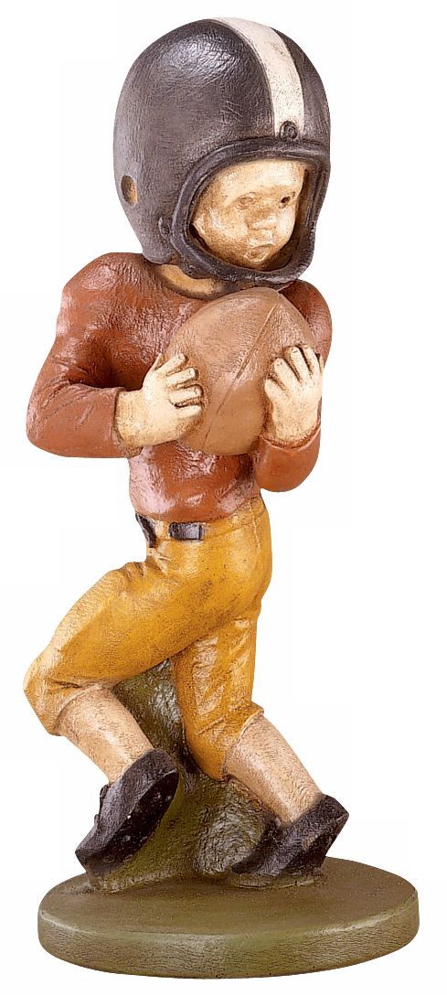 Little Boy Football Player Yard Decor Garden Sculpture