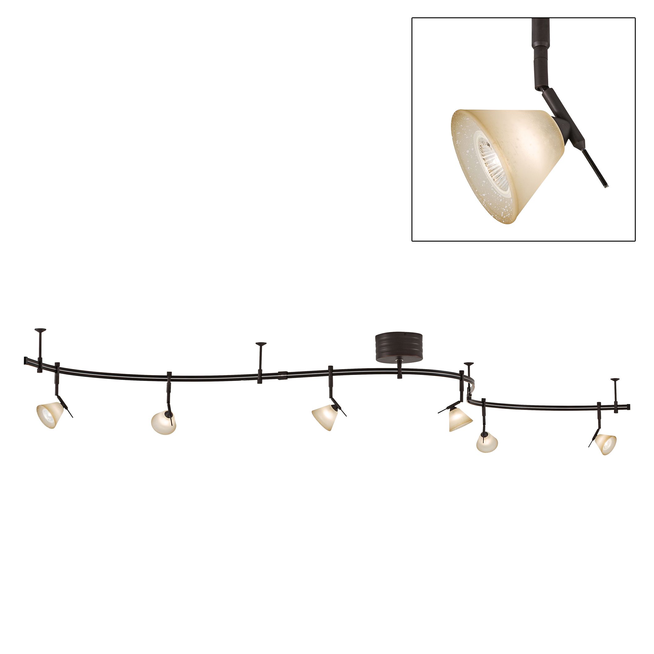 French Scavo Glass 6-Light Expandable Rail Track Light Kit