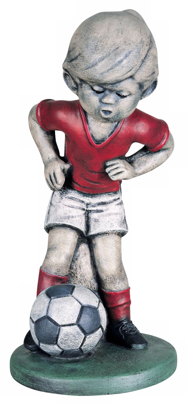 Little Boy Soccer Player Yard Decor Garden Sculpture
