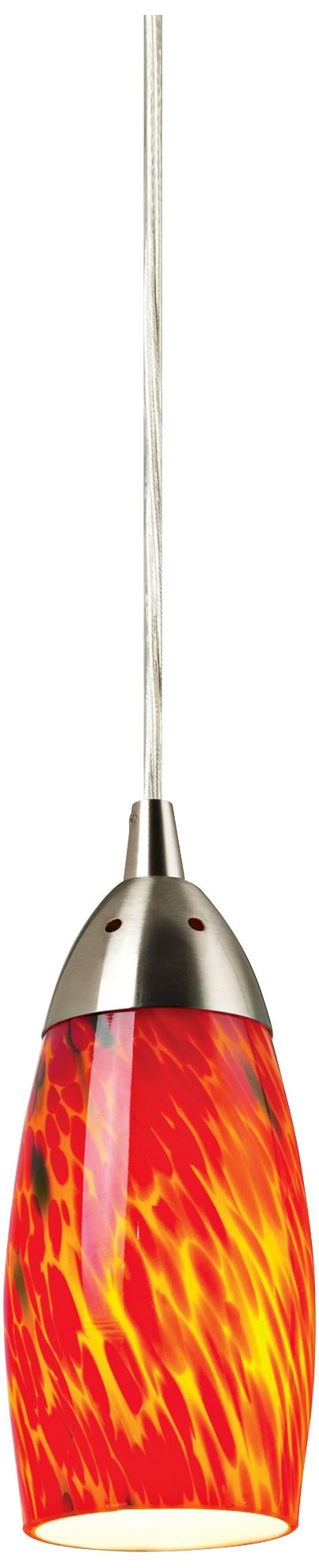 Milan Collection Fire Red Mini Pendant Chandelier