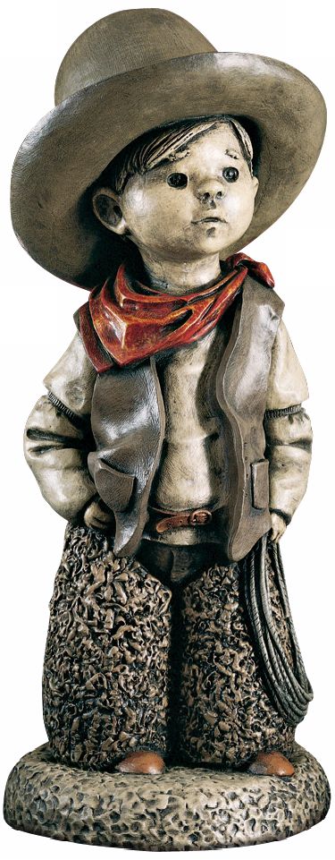 Little Boy Cowboy Yard Decor Garden Sculpture