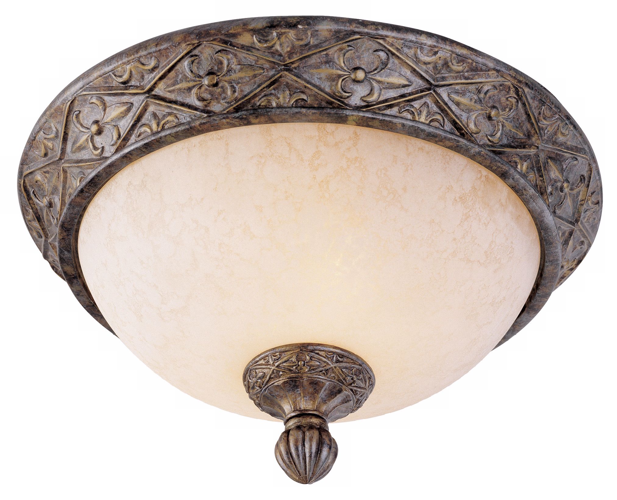 French Bronze 13" Wide Flushmount Ceiling Light Fixture