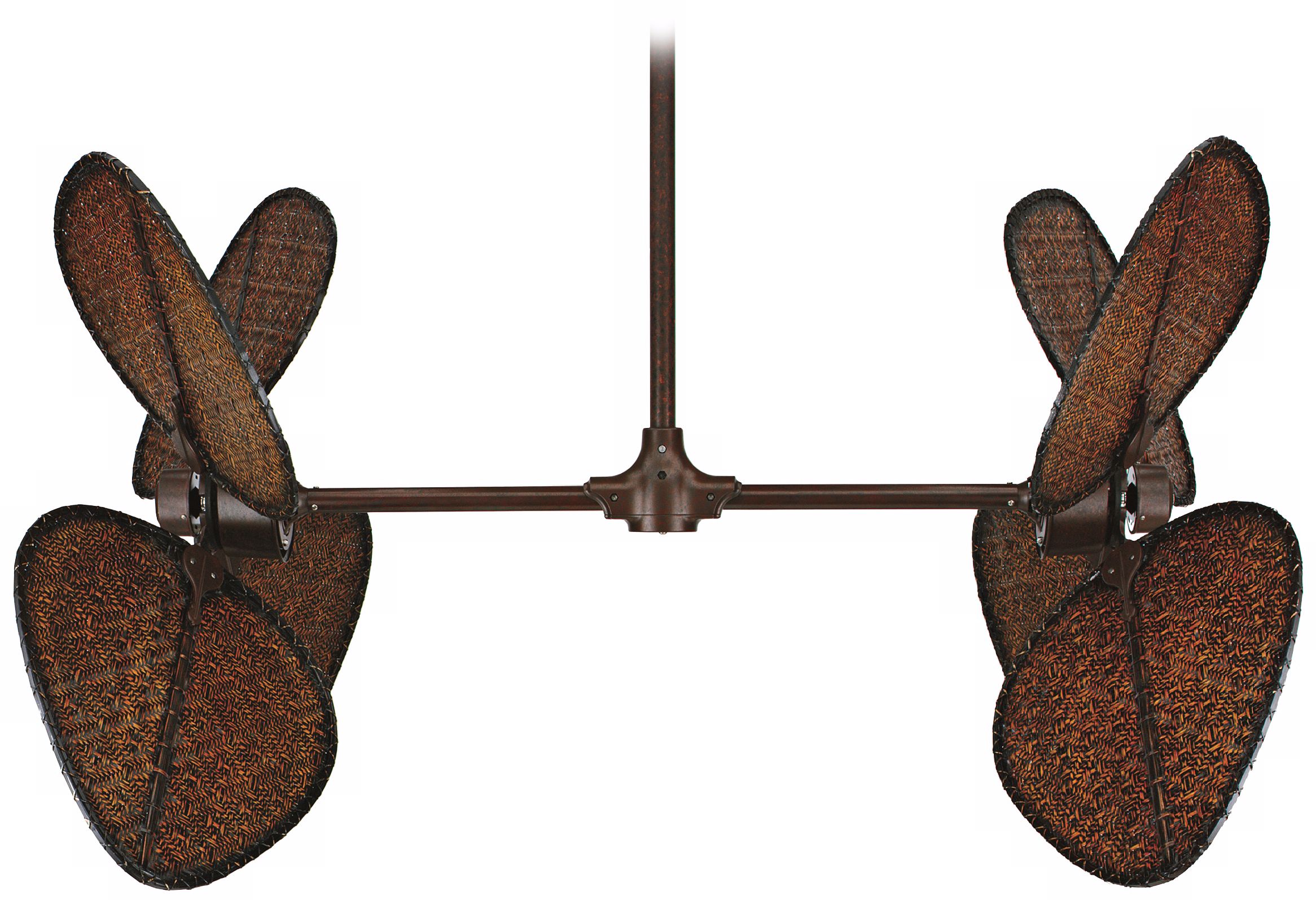 Fanimation Palisade Natural Rust Finish Double Ceiling Fan