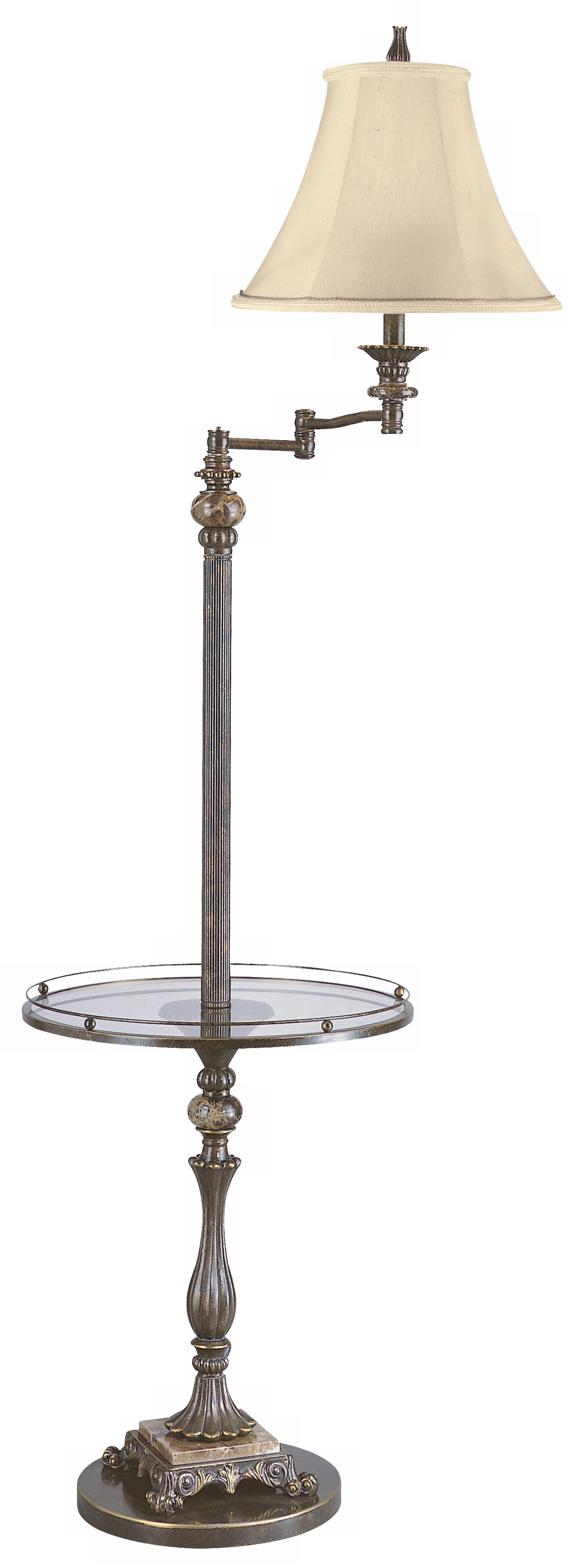 Kathy Ireland Buckingham Glass Tray Floor Lamp