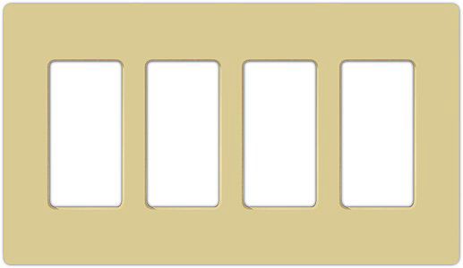 Lutron Claro Ivory 4 Gang Screwless Faceplate