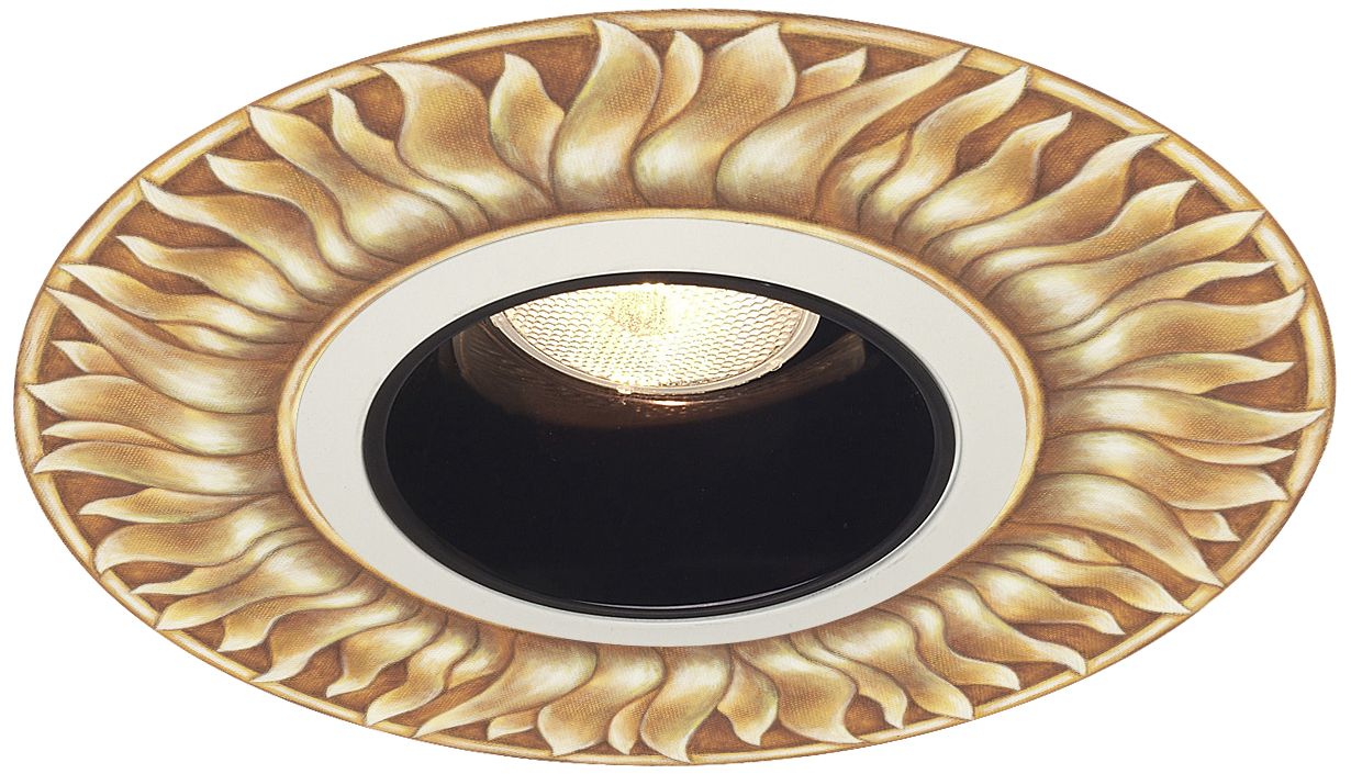 Juno 6" Black Alzak Recessed Trim with Florentine Medallion