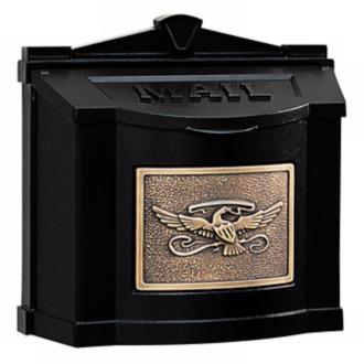 Black with Antique Bronze Wall Mount Mailbox 28200