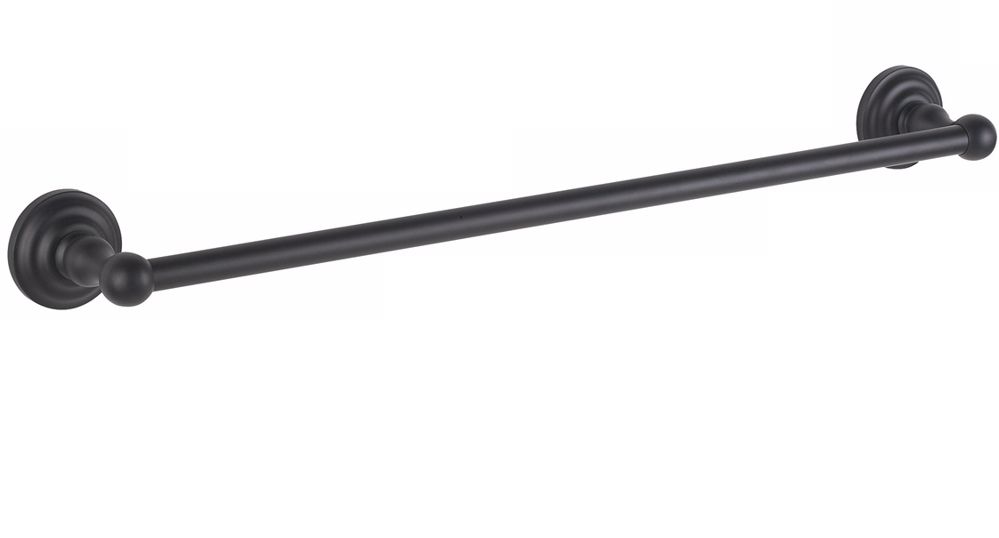 Brentwood Matte Black 24" Wide Bathroom Towel Bar