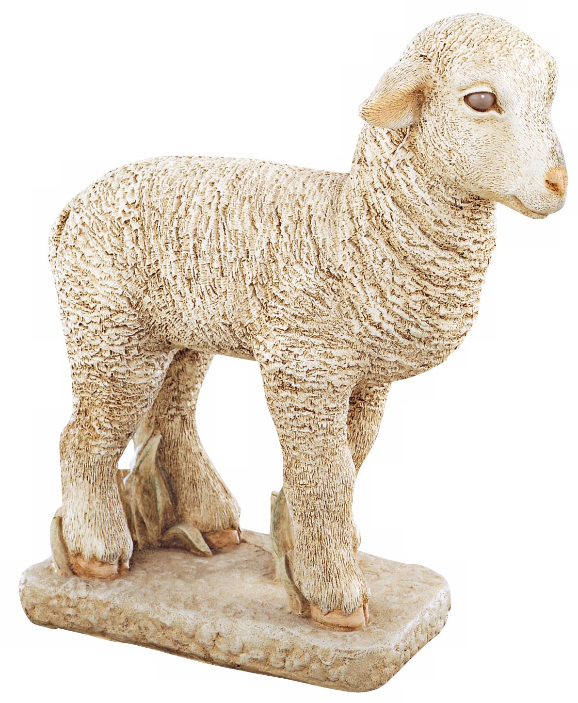 Faux Stone Lamb Garden Sculpture