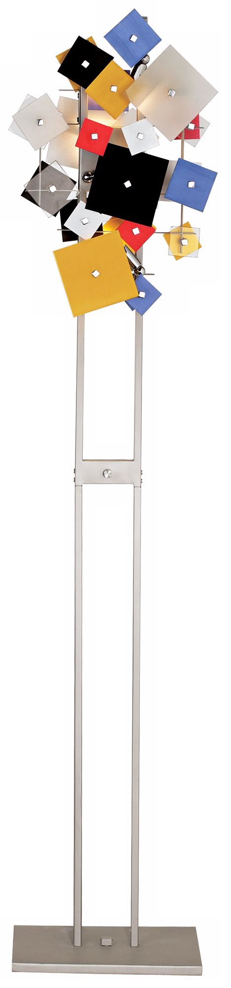 Possini Euro Customizable Squares Halogen Floor Lamp