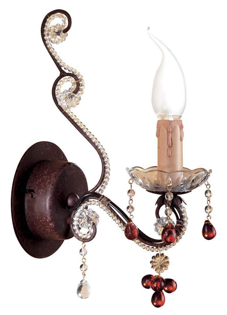 Parisian Amber Crystal Wall Sconce