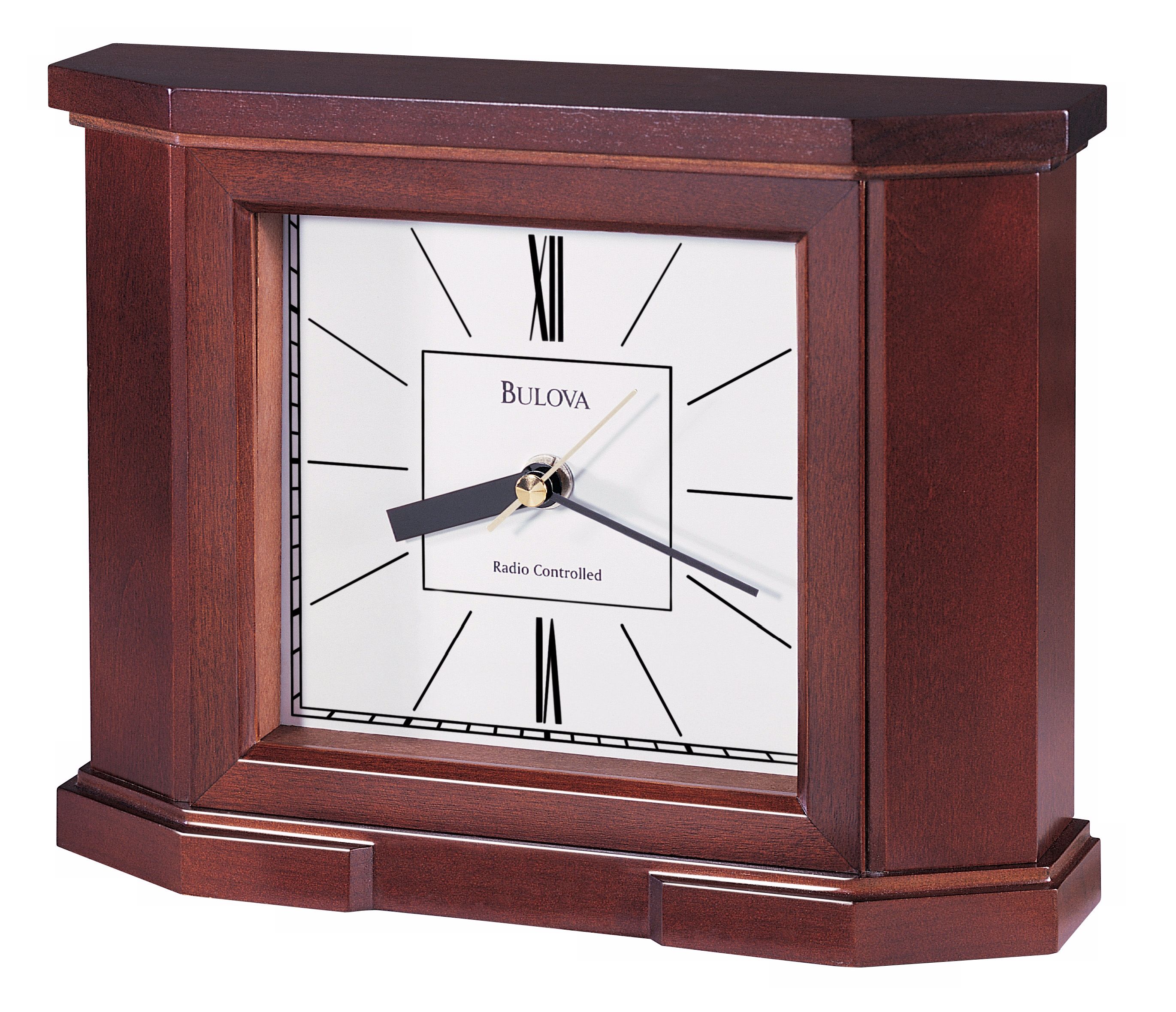 Bulova Radio Controlled Crown 10" Wide Mantel Clock