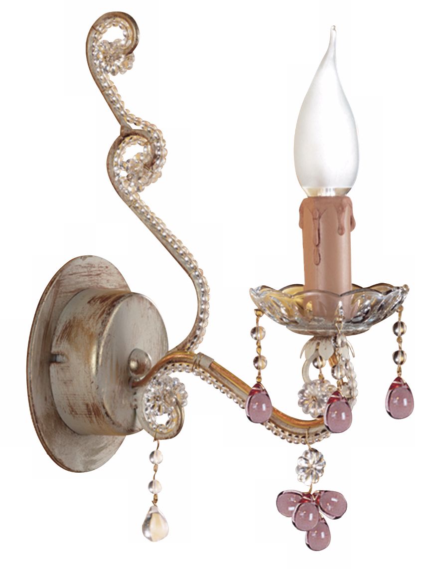 Parisian Rosa Crystals Wall Sconce