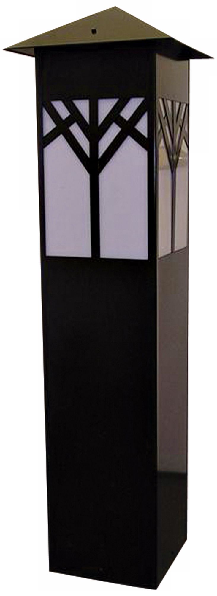 Black Finish 48" High Bollard Post Light