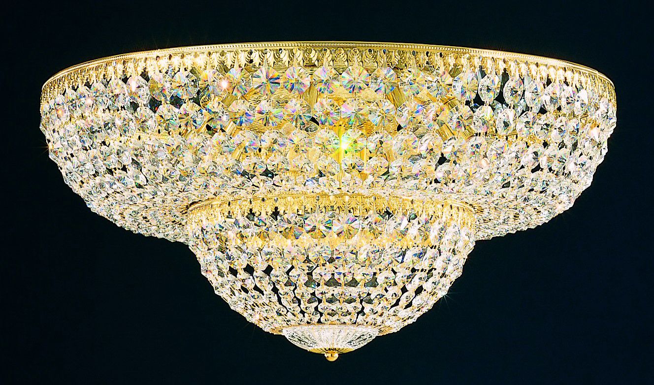 Schonbek Gold Legacy Crystal 24" Wide Ceiling Light Fixture