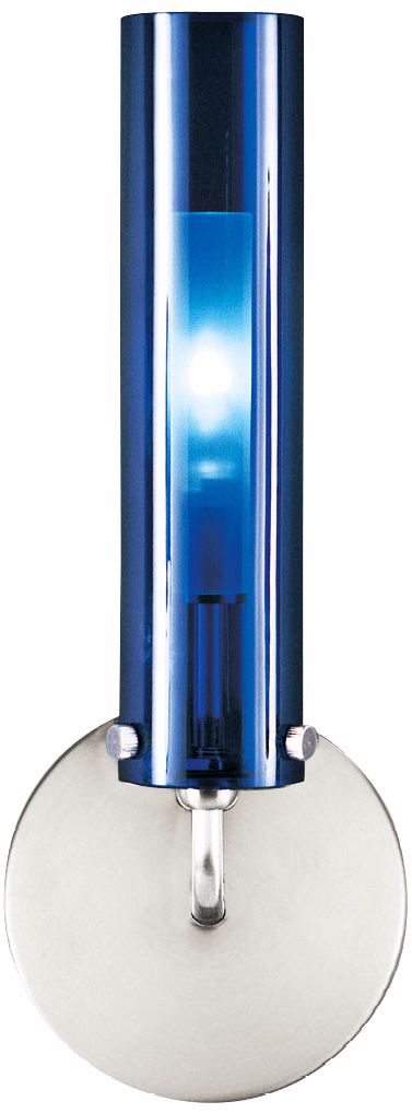 LBL Top Wall II Nickel Blue Glass 12" High Wall Sconce