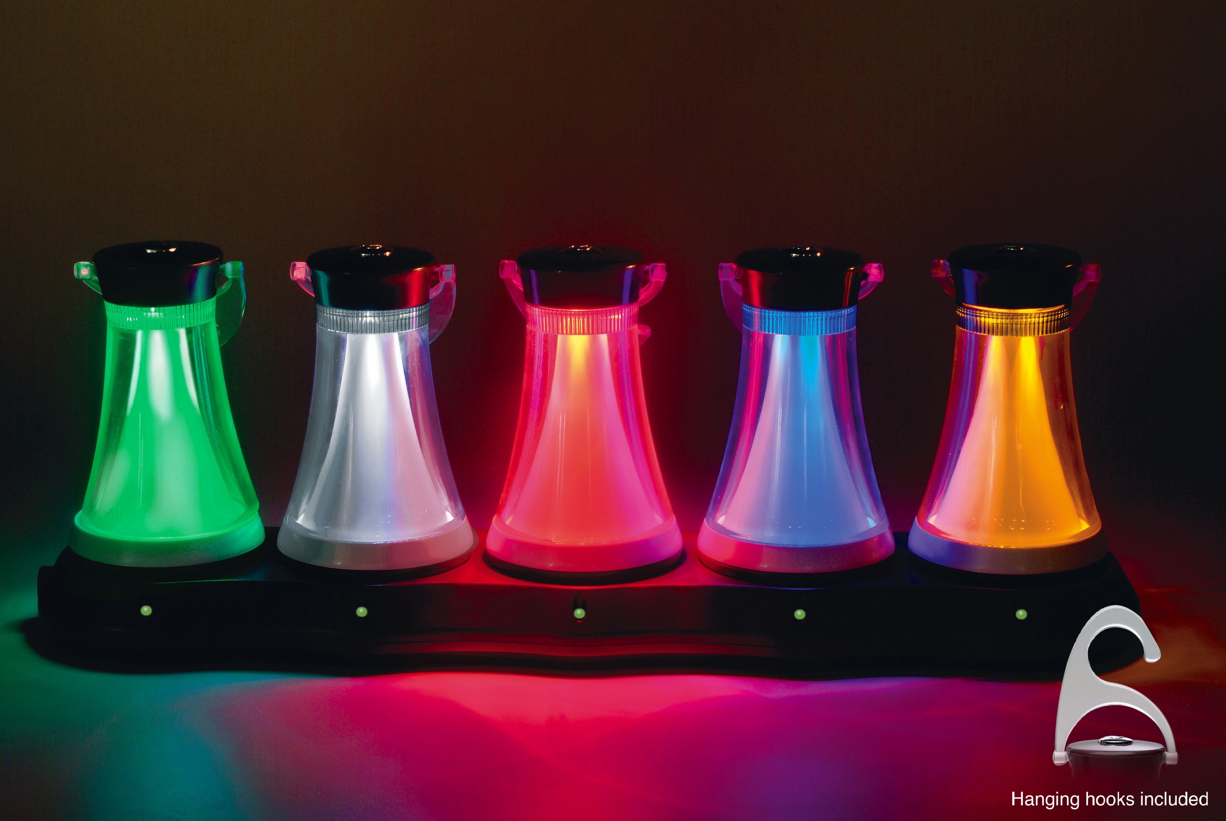 Black Finish Rechargeable LED Set of 5 Atmosphere Lights