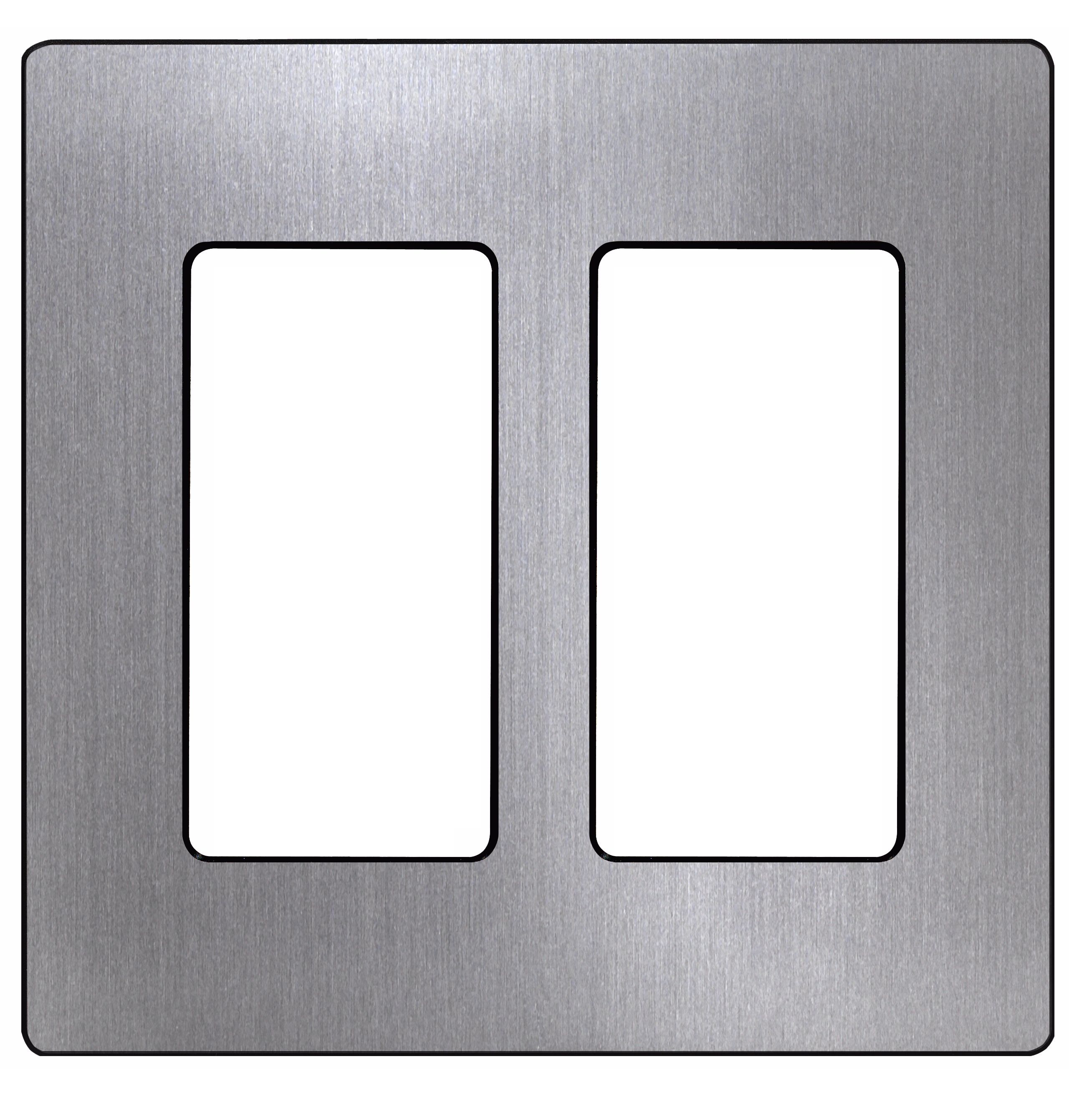Lutron Claro 2 Gang Stainless Steel Screwless Faceplate