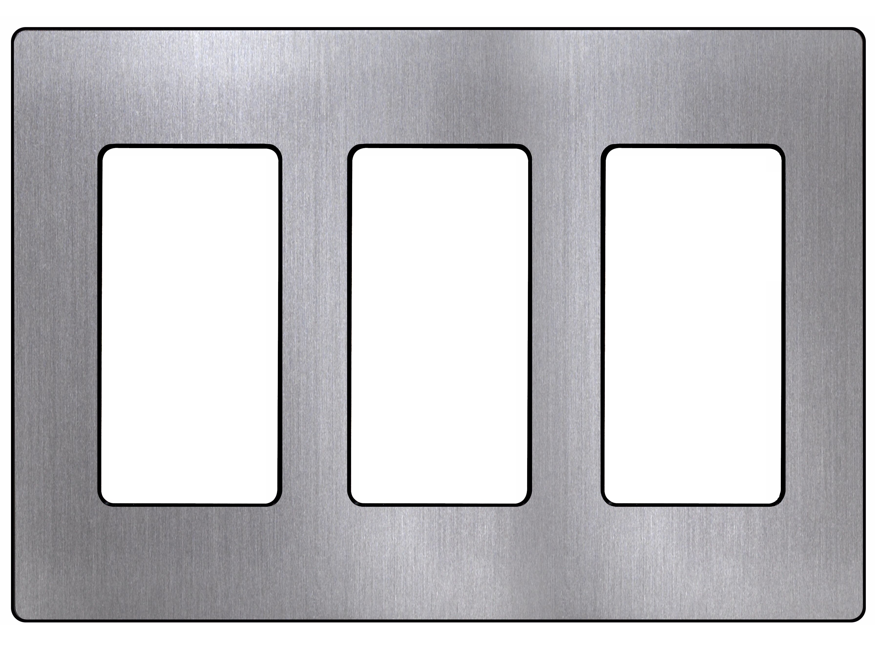 Lutron Claro 3 Gang Stainless Steel Screwless Faceplate
