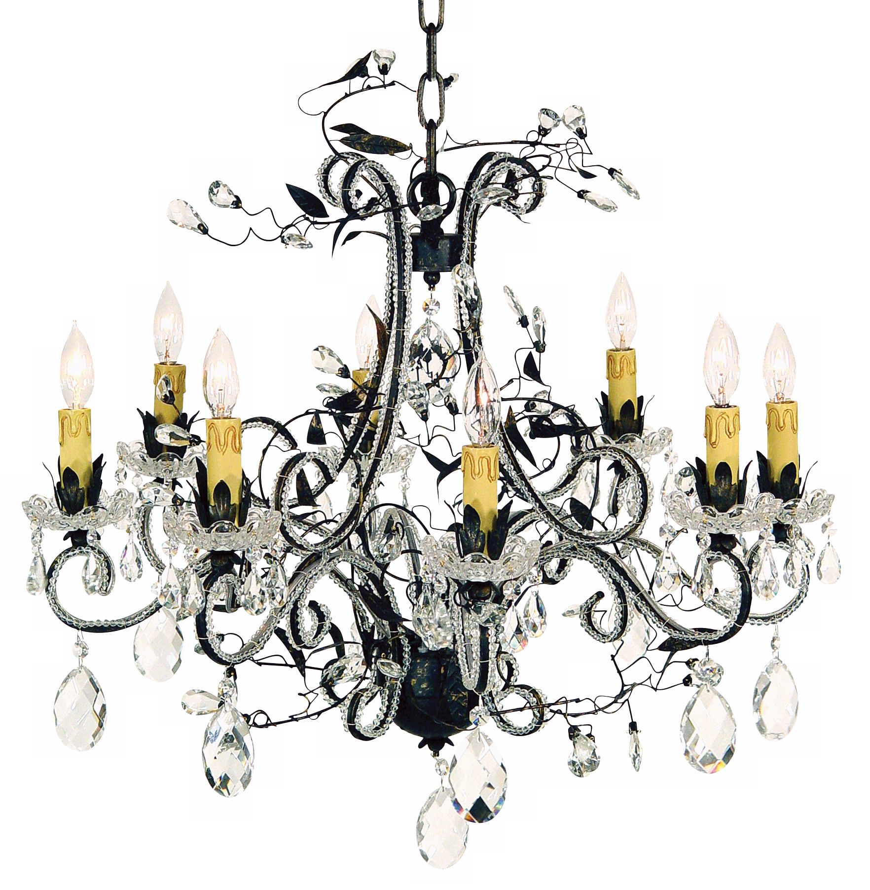 Crystal with Black Finish Chandelier