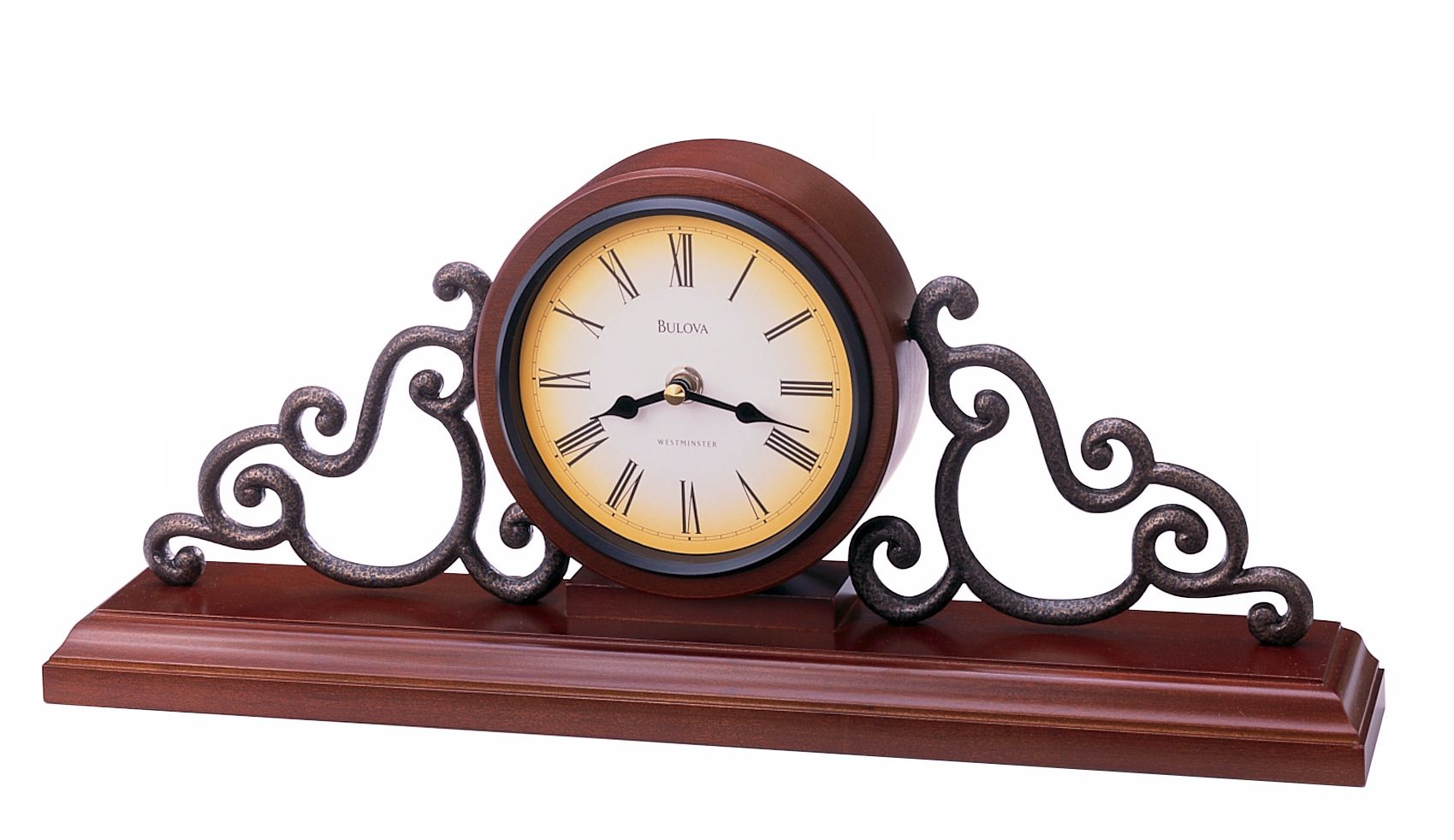 Bulova Scroll 19" Wide Mantel Chime Clock
