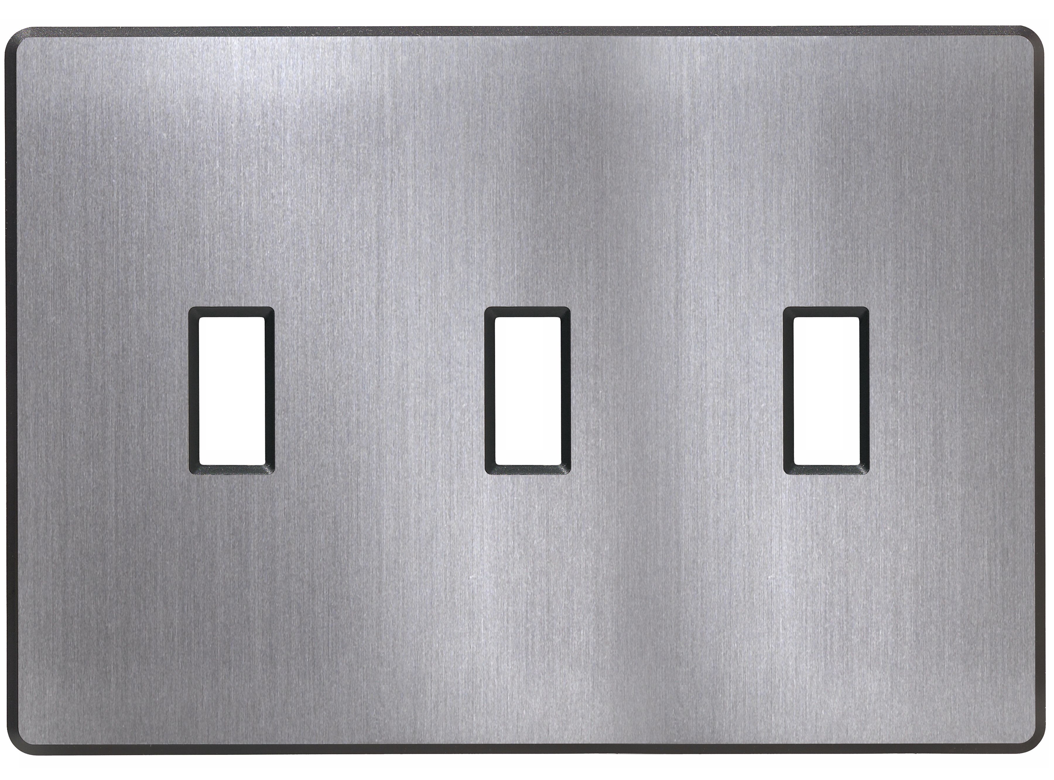 Lutron Fassada 3 Gang Screwless Stainless Steel Wallplate 29797