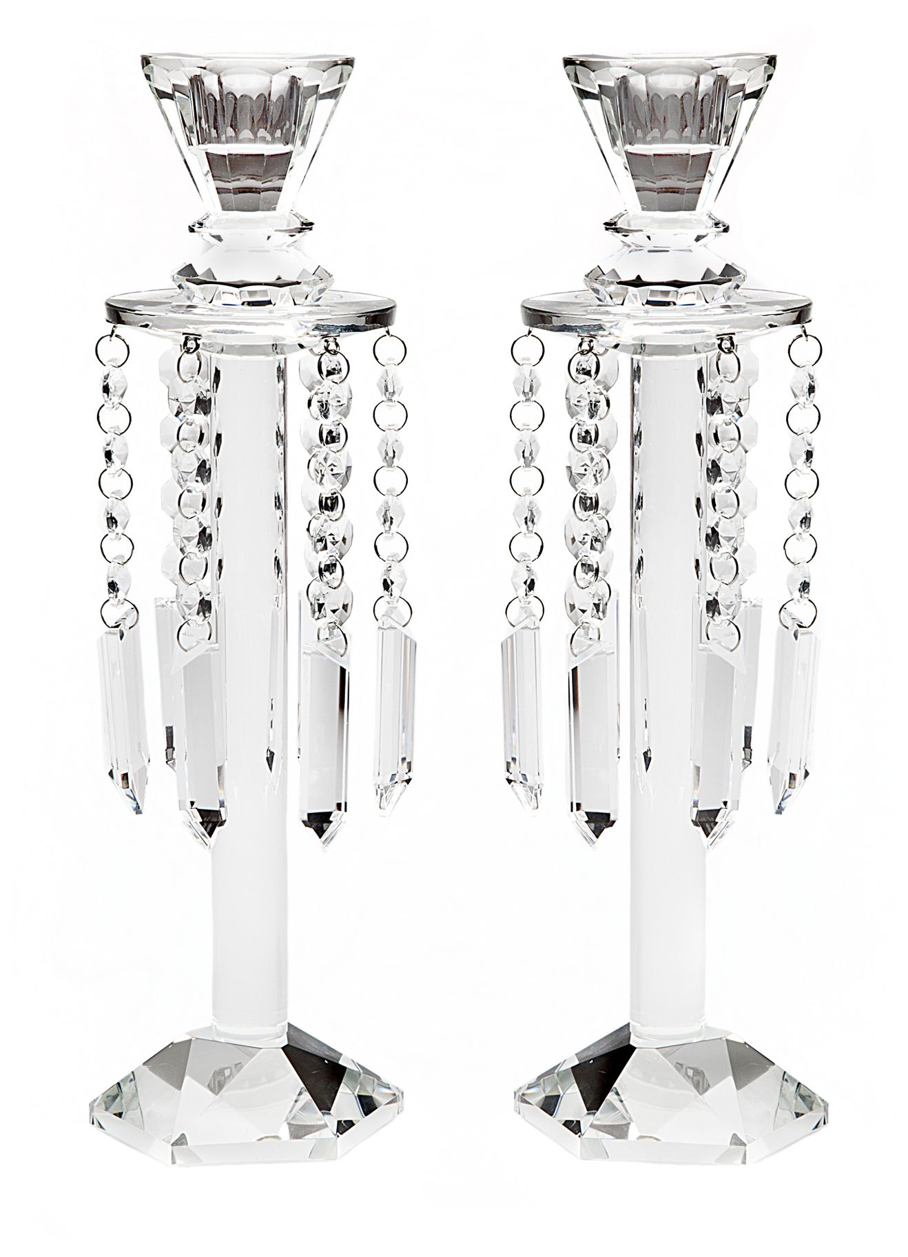 Set of 2 Godinger Starlight Crystal Candlesticks