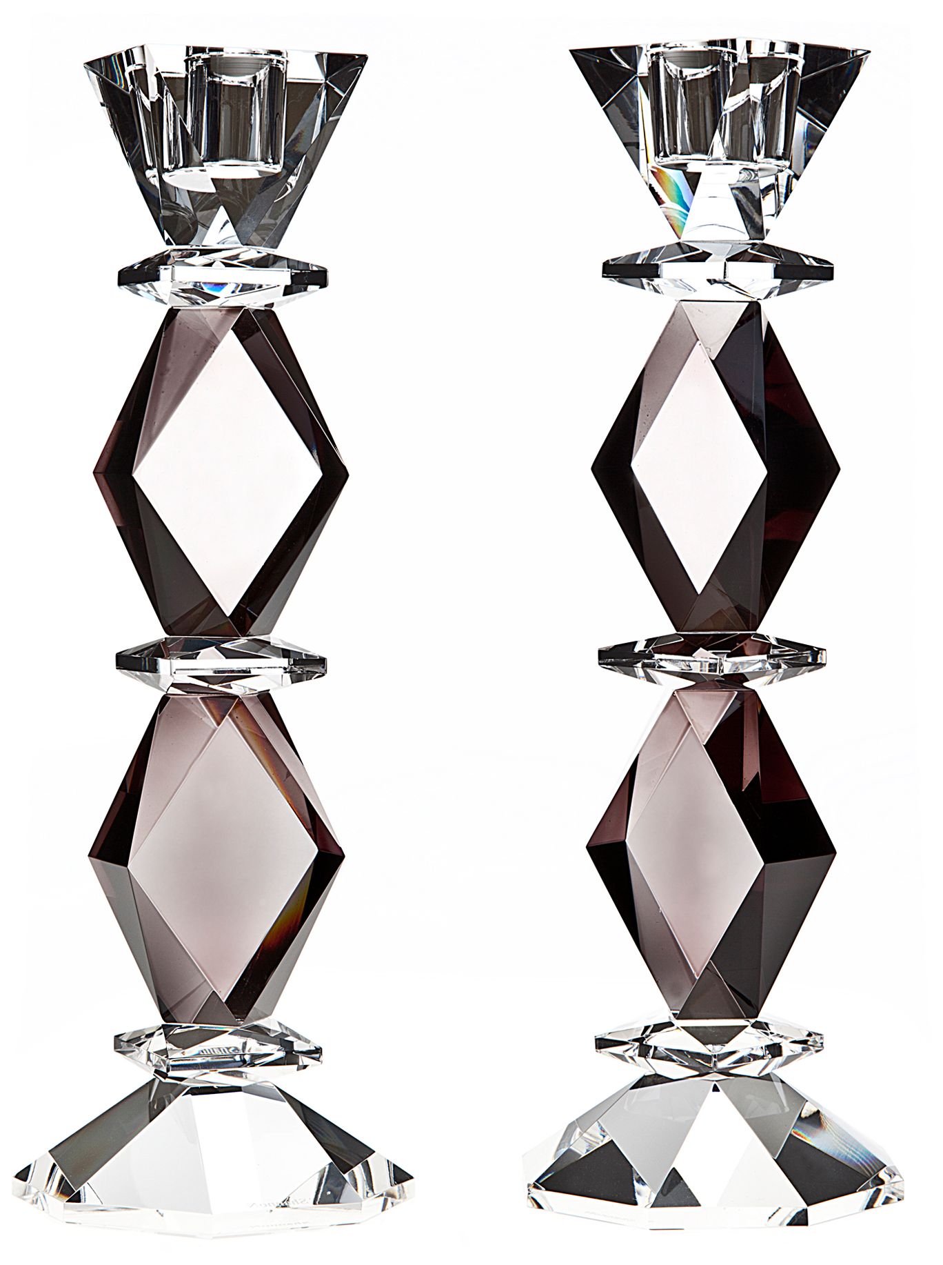 Set of 2 Godinger Ophelia Crystal Candlesticks