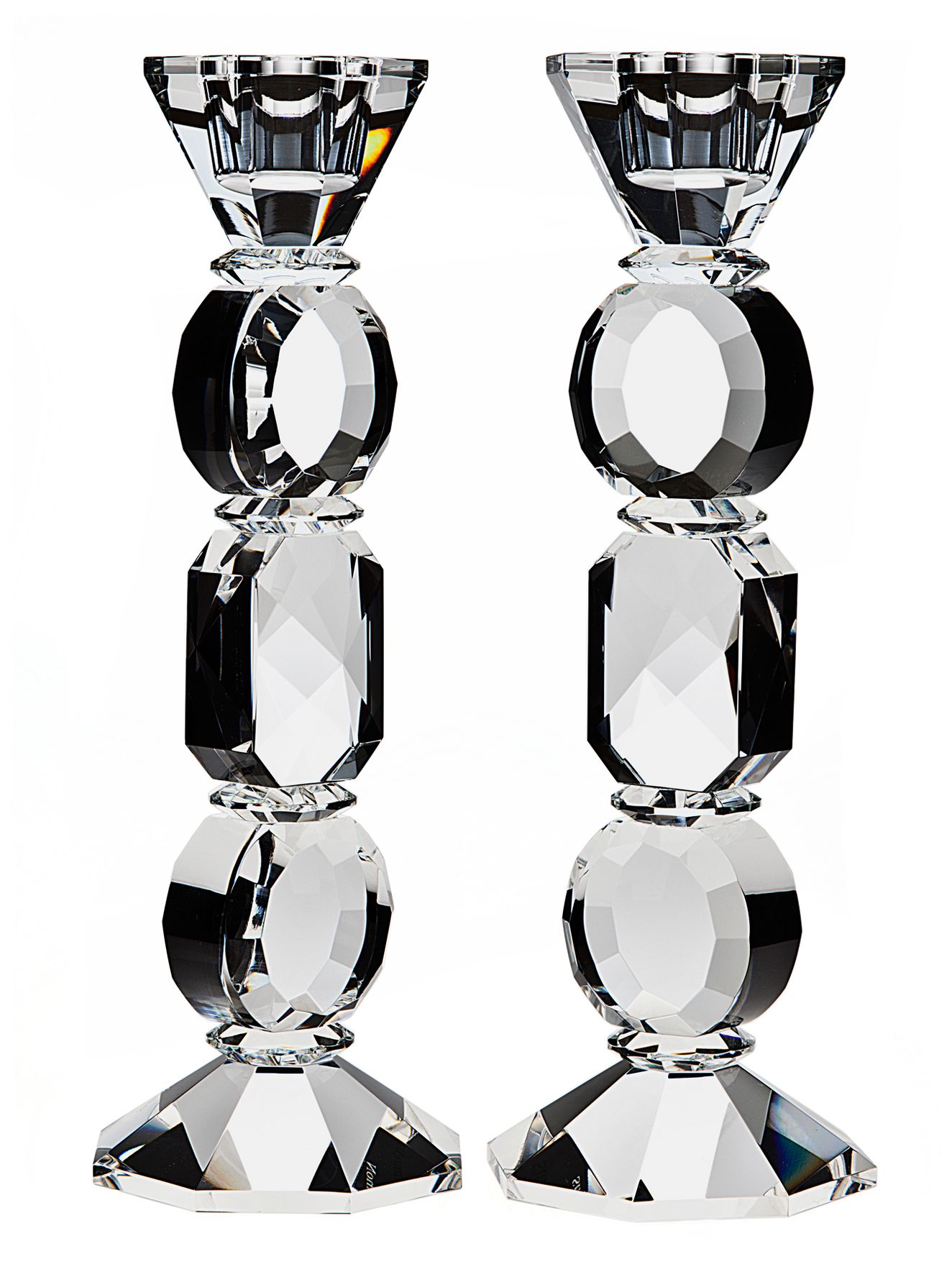 Set of 2 Godinger 9 1/2" Allegro Crystal Candlesticks