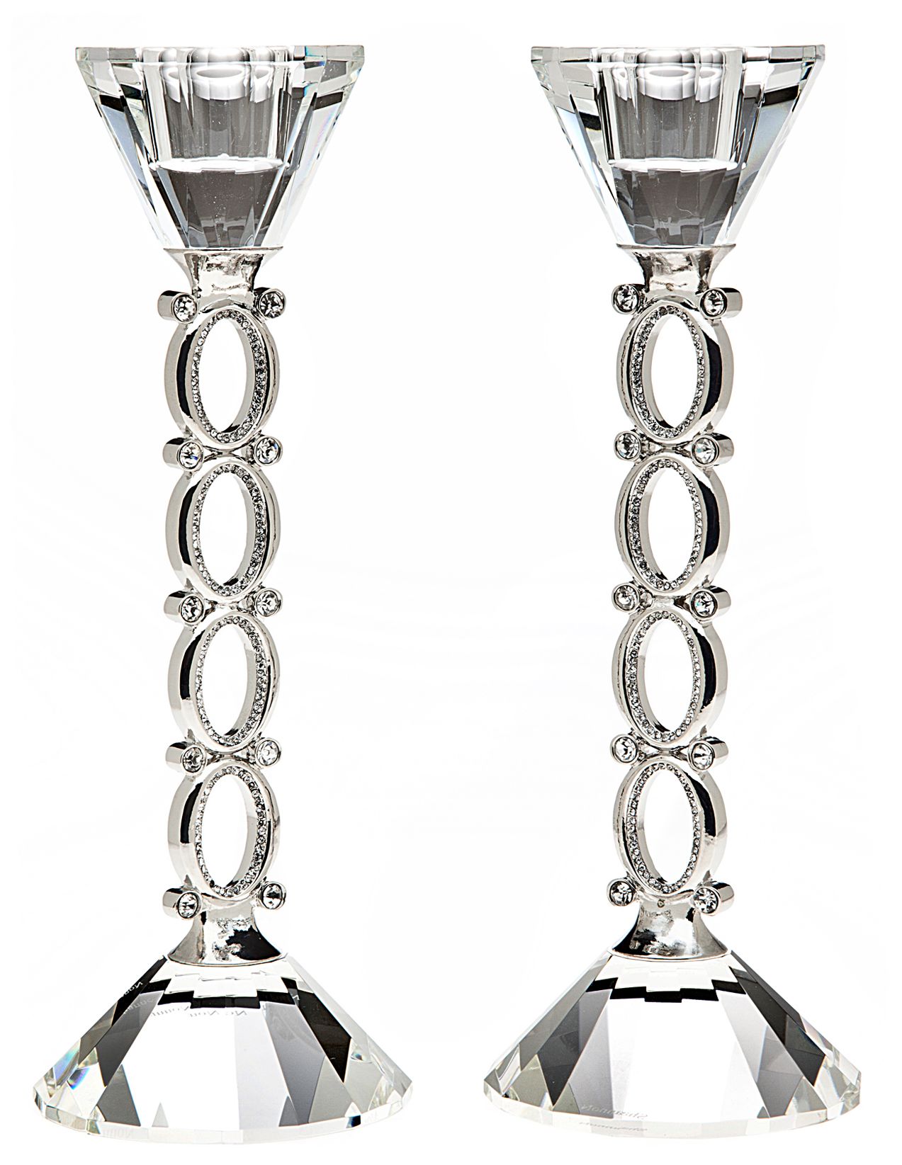 Set of 2 Godinger Genesis 8 1/2" Crystal Candlesticks