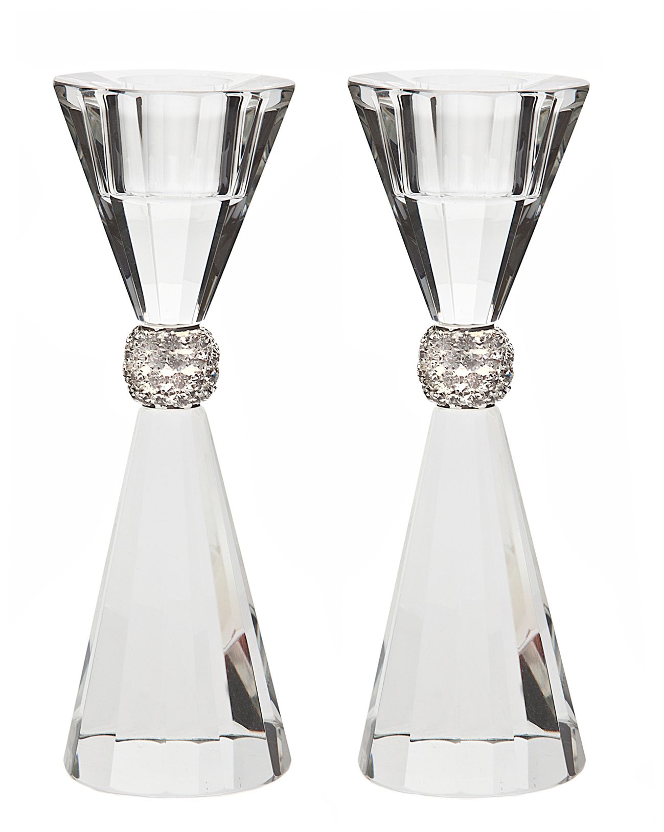 Set of 2 Godinger Palazzo Bling Crystal Candlesticks