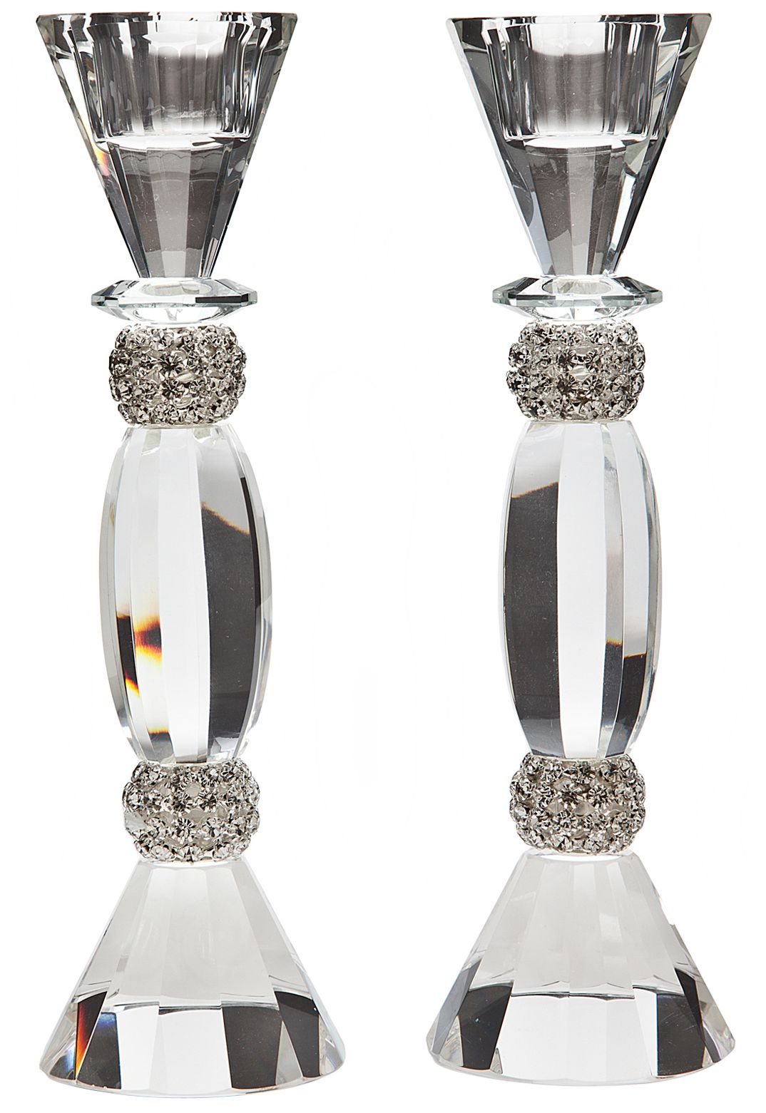 Set of 2 Godinger Pavilion Bling Crystal Candlesticks