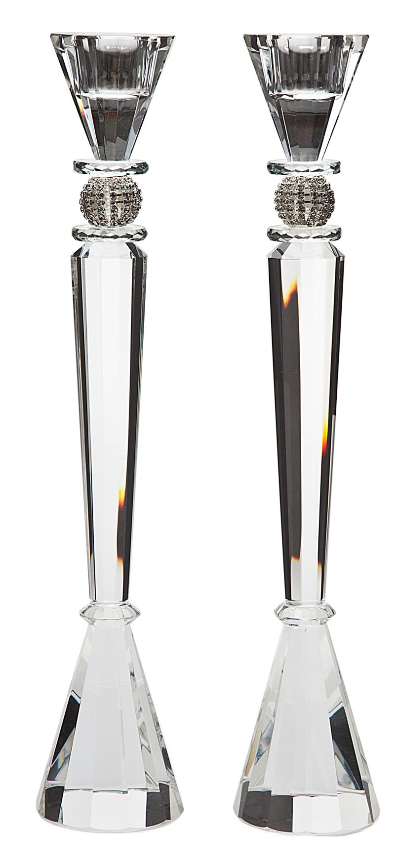 Set of 2 Godinger Polaris Bling Crystal Candlesticks