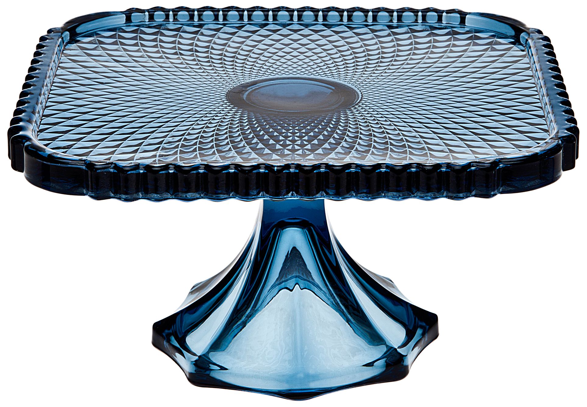 Godinger Belmont Square Blue Cake Plate