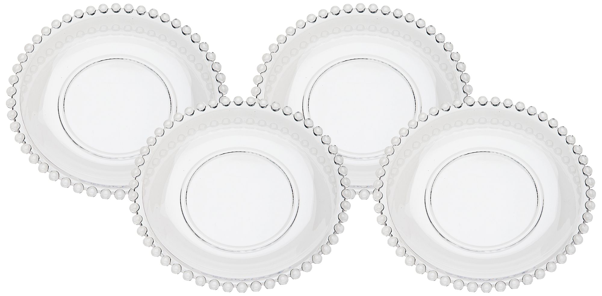 Set of 4 Godinger Chesterfield Glass Dessert Plates