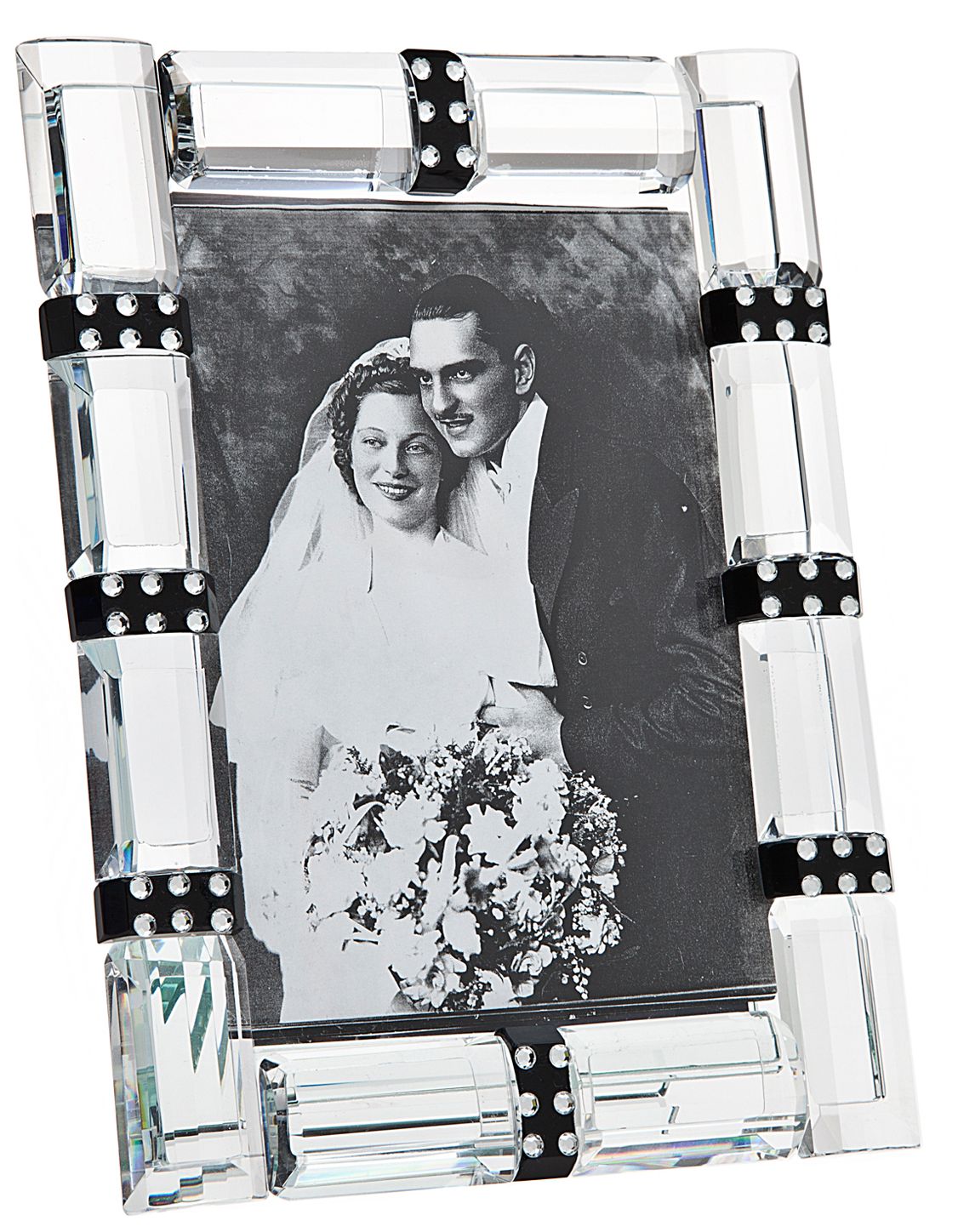 Godinger Cherish 4"x6" Banded Crystal Photo Frame