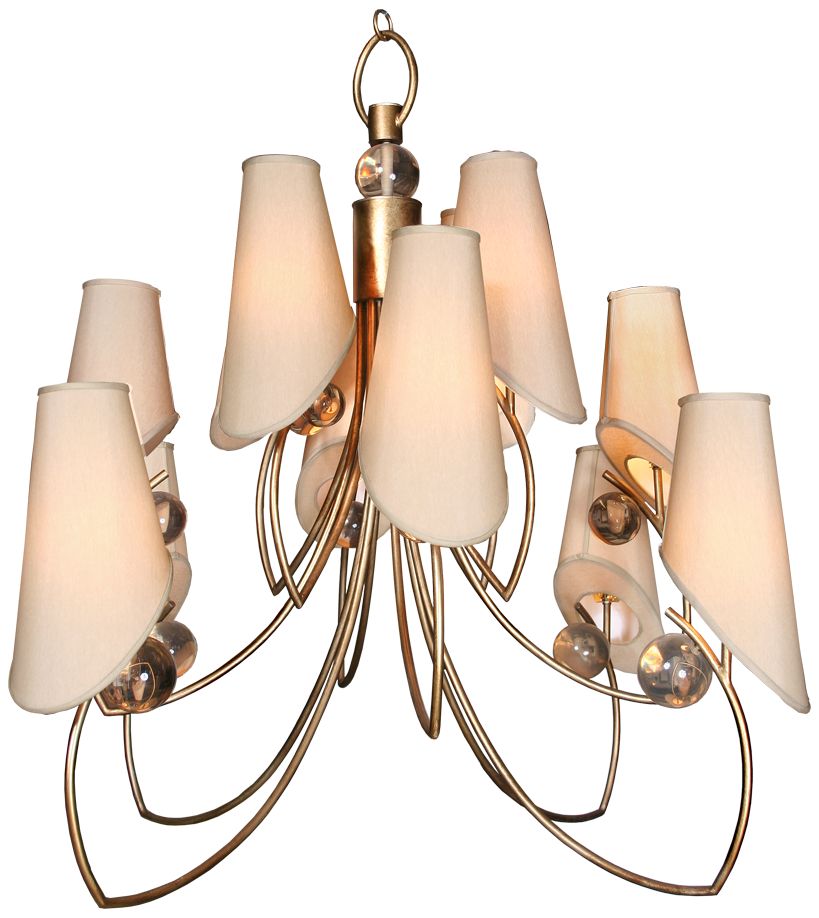 Free Wheeling 24" Wide Golden Ochre Tan Chandelier