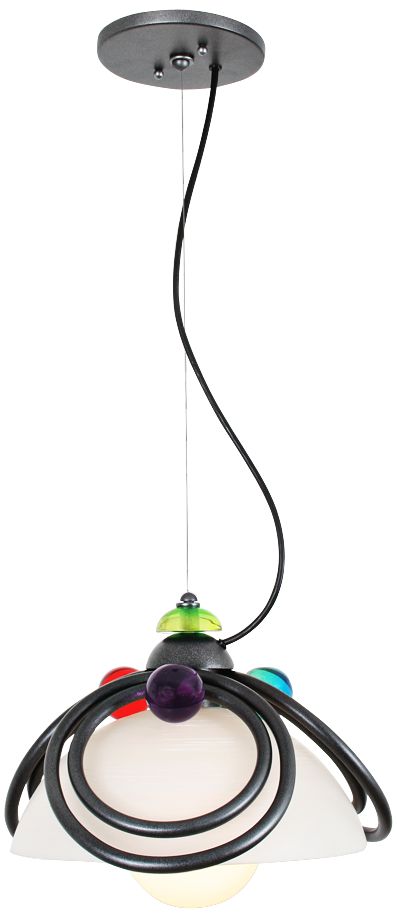 On Festive 12" Wide Weathered Steel Pendant Light