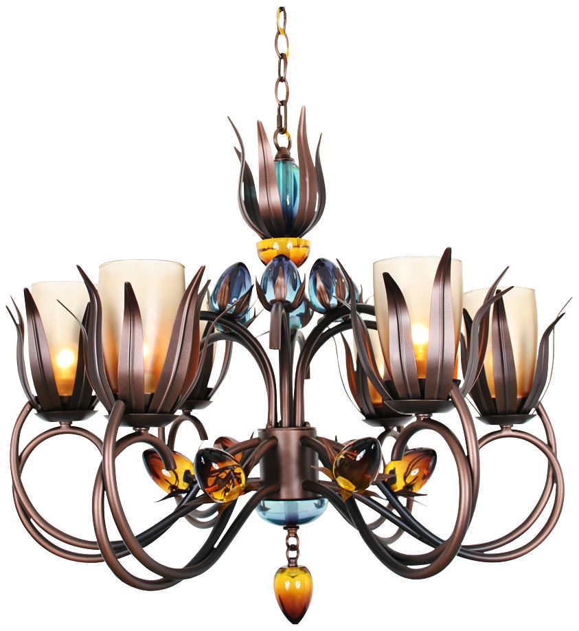 Dance of Fire D'Ana 30" Wide Copper and Black Chandelier