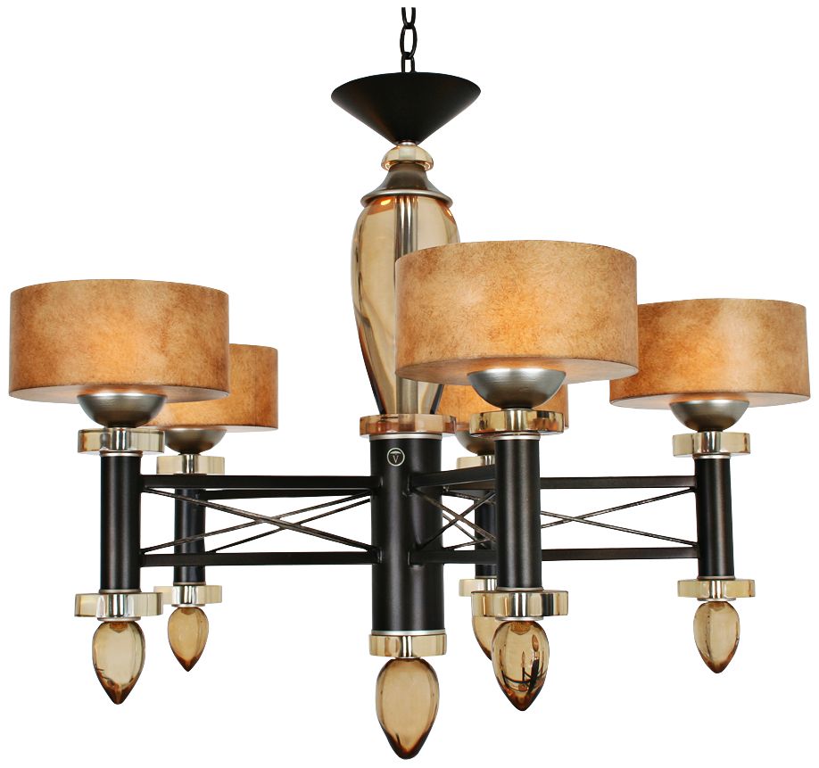 Impressionist Camile 34" Wide Cafe Noir Chandelier