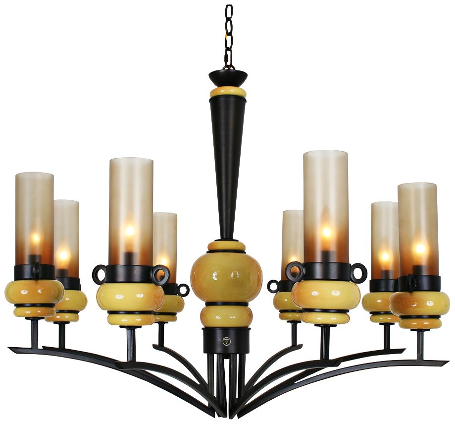 Ole Cadiz 36" Wide Cafe Noir Squash Chandelier