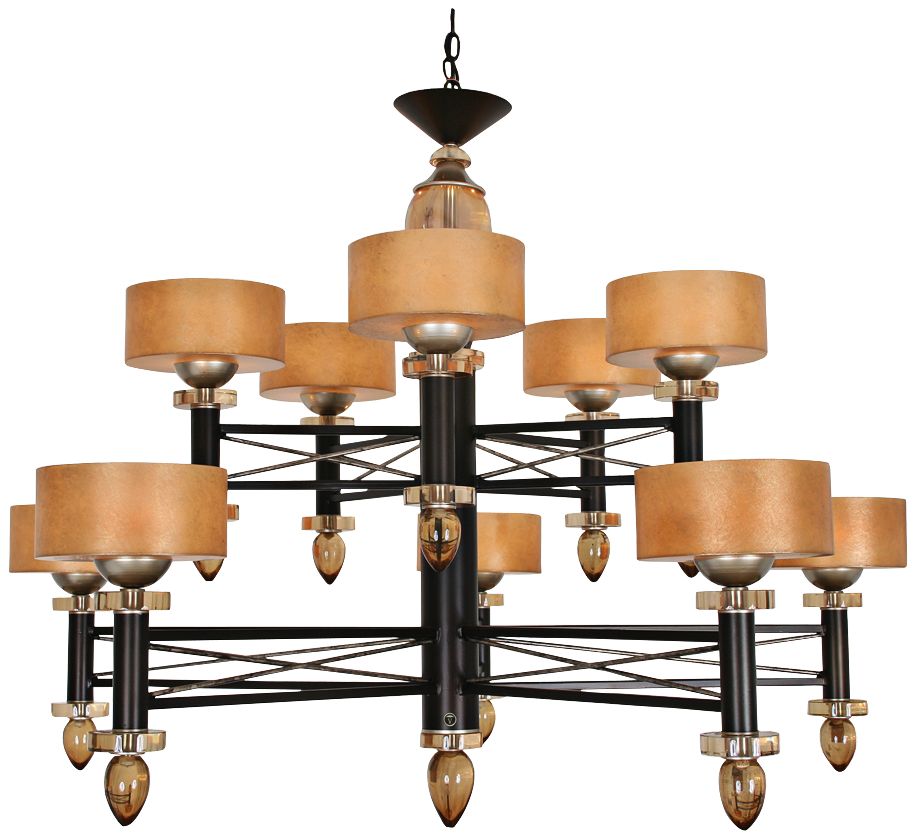 Impressionist Danielle 52" Wide Cafe Noir Chandelier