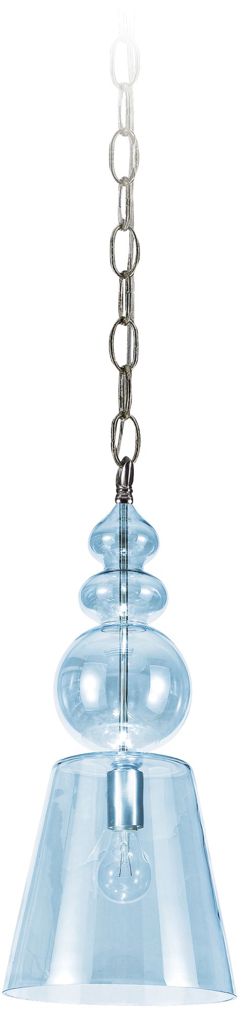 Harper 7" Wide Ice Blue Glass Mini Pendant Light