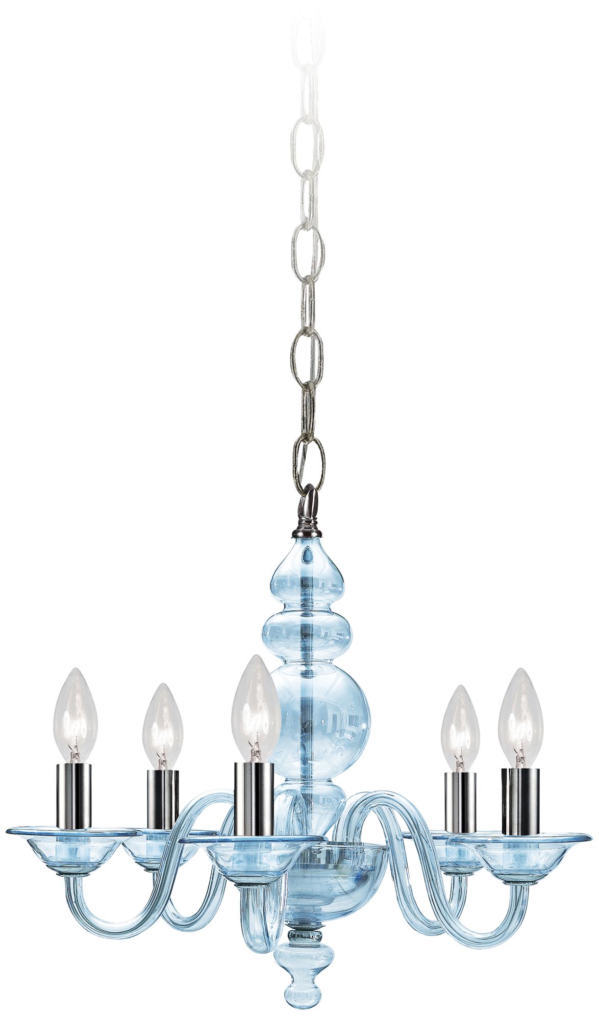 Harper 17" Wide Ice Blue Glass Chandelier