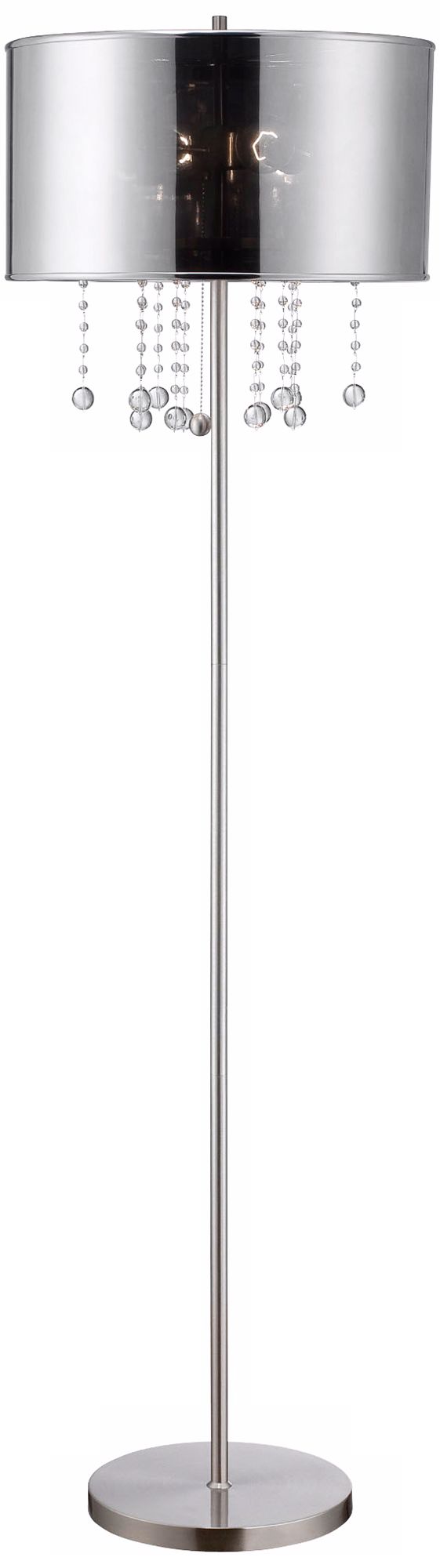 Lite Source Riviera Polished Steel Floor Lamp