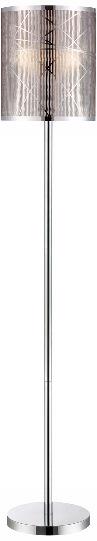 Lite Source Lorenza Chrome Floor Lamp with Laser Cut Shade